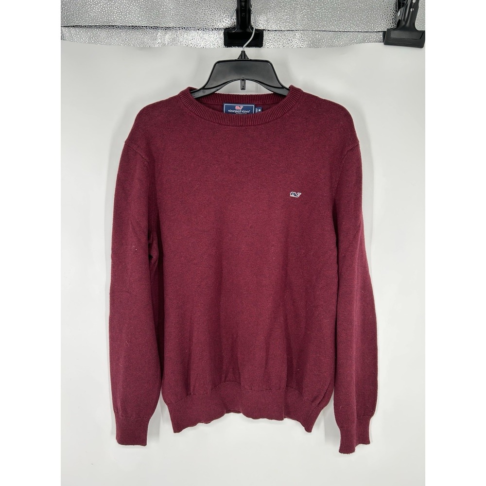 Vineyard Vines‎ Crewneck Sweater Mens Medium Burgundy With Cashmere Blend Maroon